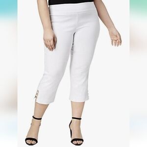 NWT JM Collection Ankle Comfort Waistband Tummy Controll Whitr Pants XXL